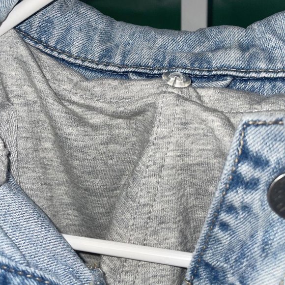 MARKET & SPRUCE Carlin French Terry Hood Denim Jacket in LIGHT BLUE sz S - NWT - Picture 7 of 10